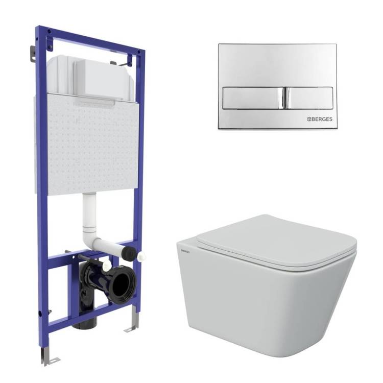 Комплект Berges Novum 43242 кнопка L3 хром глянец