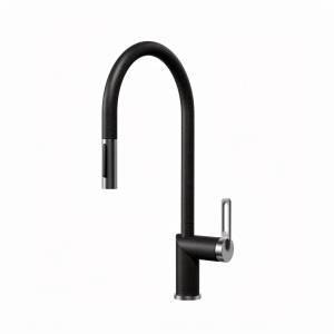 Смеситель для кухни Granula GR-8172 черный, с выдвижным изливом