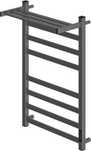 Полотенцесушитель электрический Point Меркурий PN83858PGR 50х80 с полкой, графит
