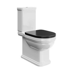 Унитаз Kerama Marazzi Pompei PO.wc.01 напольный, с черной крышкой