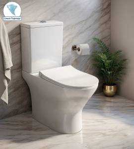 Унитаз-компакт Cerutti Spa Bernina CT10815 безободковый, сиденье микролифт, белый