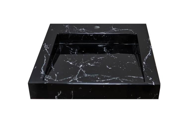 Раковина Stella Polar Берта SP-00001403 черный мрамор, 60x55