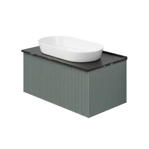 Тумба с раковиной La Fenice Terra Grigio NFNC-01-TER-G-80-3-M-GB серо-зеленая матовая, 80 см