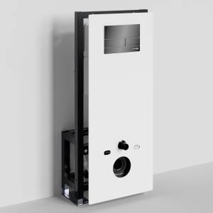 Система инсталляции для унитазов Wasserkraft Glan 66TLT.010.ME.WH.PB04 клавиша черный глянцевый