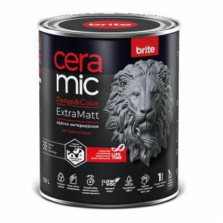 Краска для интенсивно используемых помещений Brite Ceramic ExtraMatt база С 0.9 л
