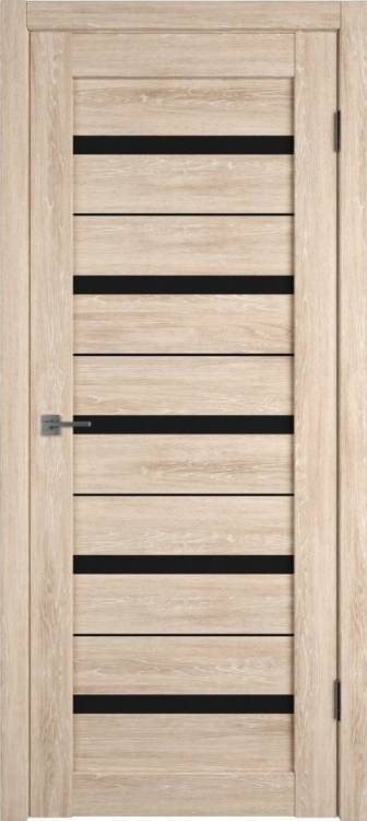 Межкомнатная дверь Владимирская Фабрика Дверей Atum Al 7 Sand Vellum стекло Black Gloss BM 800x2000