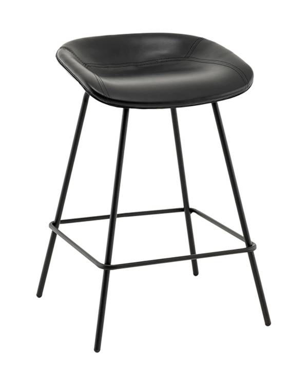 Стул полубарный Stool Group Фуриоса AV 461-Pbl-9005(PP) черный, экокожа