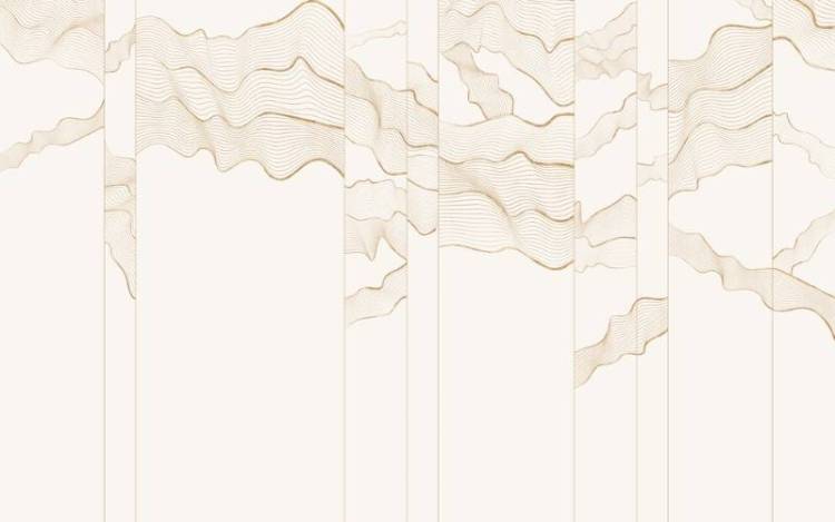 3D Фотообои Artegrafico «Золотая геометрия линий» LST-021 песок