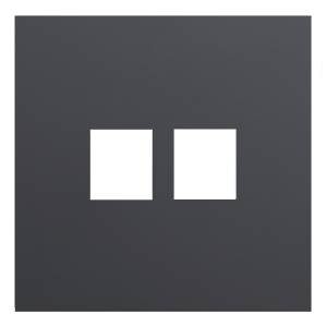 Лицевая панель для двойной информационной розетки Rikett 35442 MB черный сатин