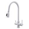 Смеситель для кухни Paulmark Lange La214212-WH с выдвижным изливом, белый матовый