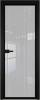 Межкомнатная дверь Profil Doors 1 AV цвет профиля Черный, стекло безопасное 6 мм страйп 600x2000