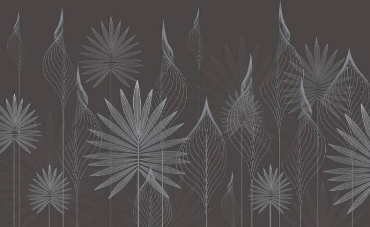 3D Фотообои Artegrafico «Ажурные листья с голубым отливом» PL-010 акварель