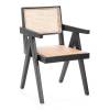 Стул Tetchair Loki 24339 черный, дерево вяз, ротанг
