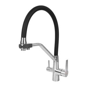 Смеситель для кухни BOND Smart B64-0400 под фильтр, с гибким изливом, черный