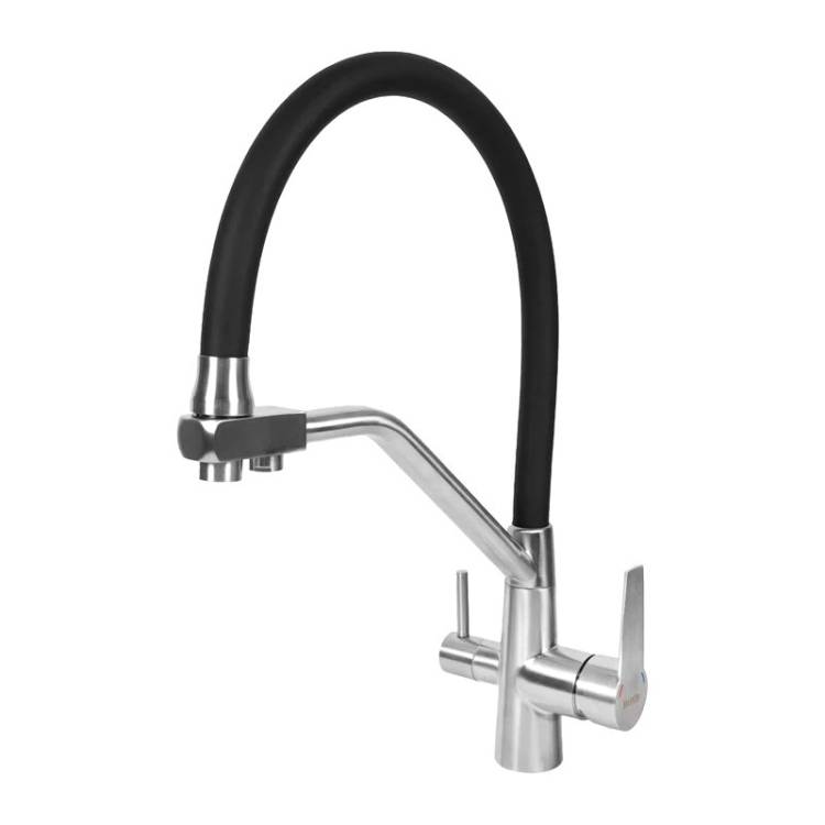 Смеситель для кухни BOND Smart B64-0400 под фильтр, с гибким изливом, черный