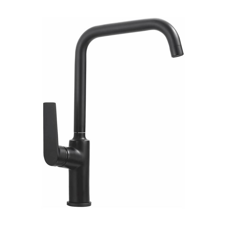 Смеситель для кухни Avrora Grand AV3821 с высоким поворотным изливом, графит