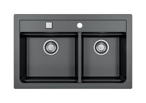 Мойка кухонная Alveus Granital Atrox 50 1132002 Carbon - G91 с сифоном, 79x50