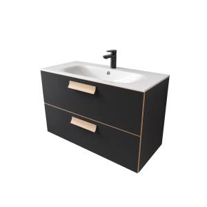 Тумба с раковиной Terminus Noto NOT101002099901O черный soft touch, 100x62