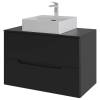 Тумба с раковиной Orange Line Li-80TubMDF+B04-405W черная матовая, 80.5 см