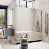 Шторка на ванну MaybahGlass MGV-59-2у стекло прозрачное, профиль бронза, 1400x600 фото 3