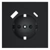 Лицевая панель для розетки с заземлением, шторками и USB Type A+C Voltum S70 VLS001007 графит фото 2