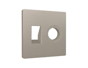 Лицевая панель для компьютерной/телефонной розетки+TV розетки Ambrella Volt Alfa AP3725 серо-бежевый матовый