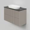 Тумба с раковиной La Fenice Terra Twin Cappuccino NFNC-01-TER-C-100-2-3-M-GB бежевая матовая, 100 см