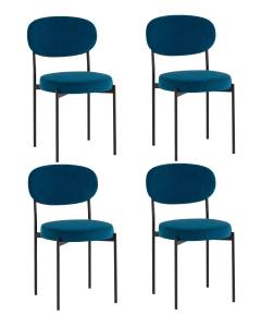 Набор из 4 стульев Stool Group Бриф DD AV 477-C78-K477NEW-9005-K X4 синий, велюр