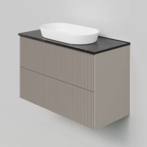 Тумба с раковиной La Fenice Terra Twin Cappuccino NFNC-01-TER-C-100-2-3-M-GB бежевая матовая, 100 см