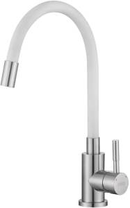Смеситель для кухни ESKO Snake K44 W хром, белый, с гибким изливом