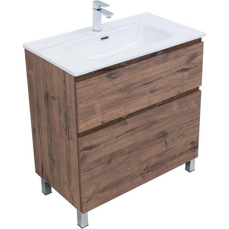 Тумба под раковину Aquanet Алвита new 80 344129 дуб Веллингтон, табак