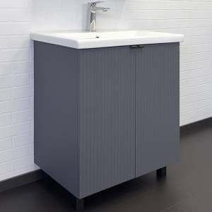 Тумба с раковиной Comforty Лима-70 00-00013686 антрацит