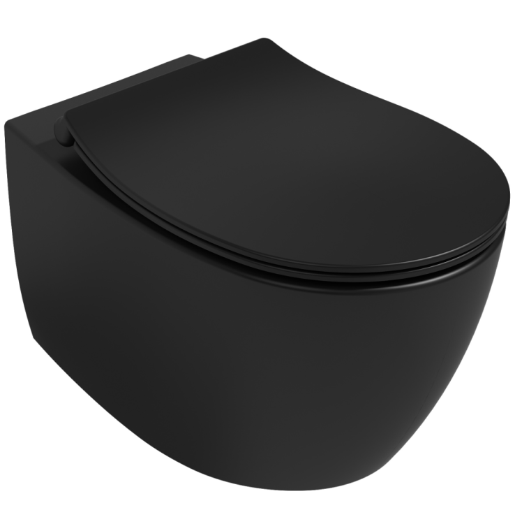 Унитаз подвесной Isvea Sentimenti Neo 10AR02010SV-2N безободковый, сиденье с микролифтом, черный матовый