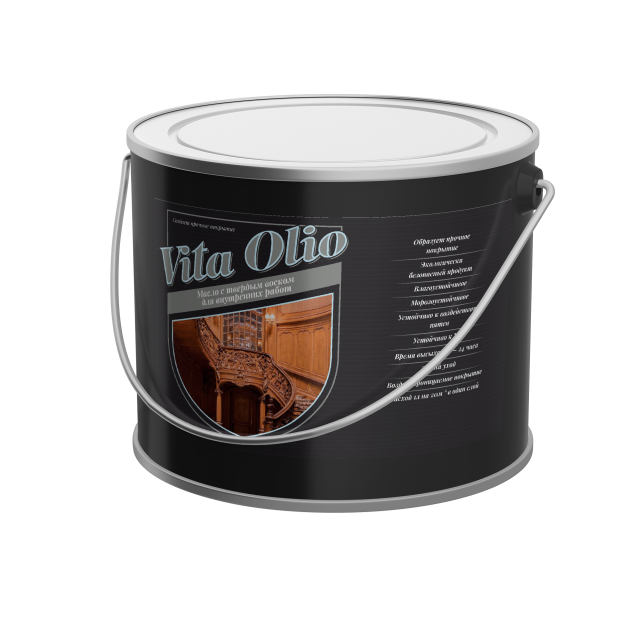 Масло для внутренних работ с твердым воском Vita Olio шелковисто-матовое бесцветное 2.5 л