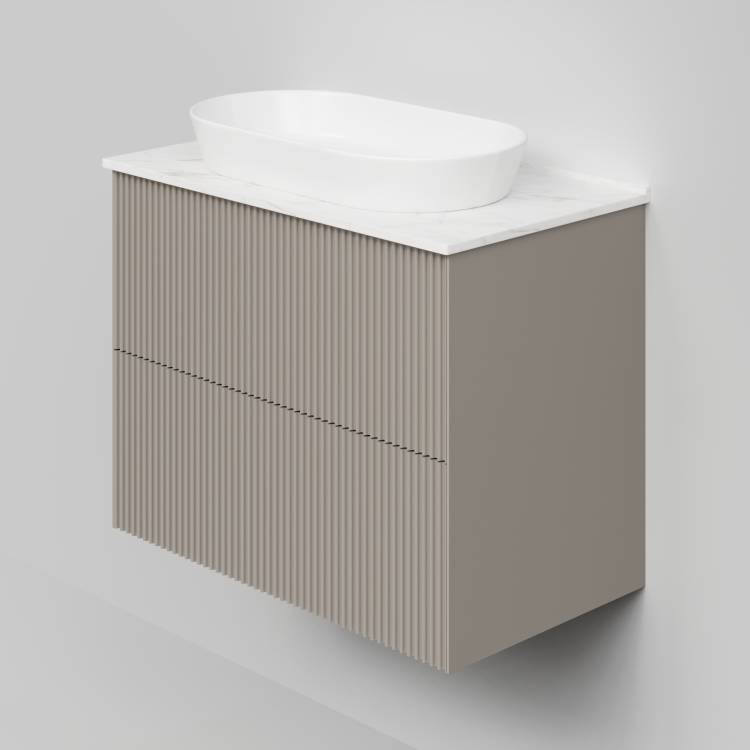 Тумба с раковиной La Fenice Terra Twin Cappuccino NFNC-01-TER-C-80-2-3-M-GG бежевая матовая, 80 см