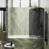 Шторка на ванну MaybahGlass MGV-659-6 69x140, поворотная, стекло графит 6 мм, профиль черный фото 3