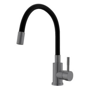 Смеситель для кухни Esko Snake K44Grafit с гибким изливом, черный, графит