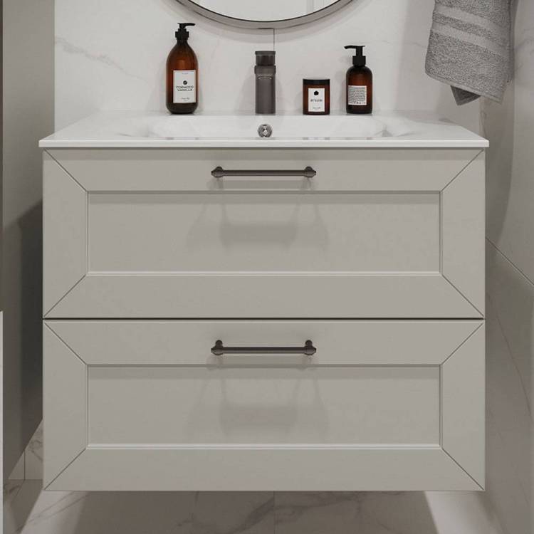 Тумба с раковиной Terminus Victoria VIC10802900301O белый, 80x62