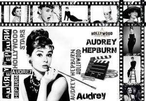 3D Фотообои Artegrafico «Одри Хепбёрн коллаж» ART-037 акварель