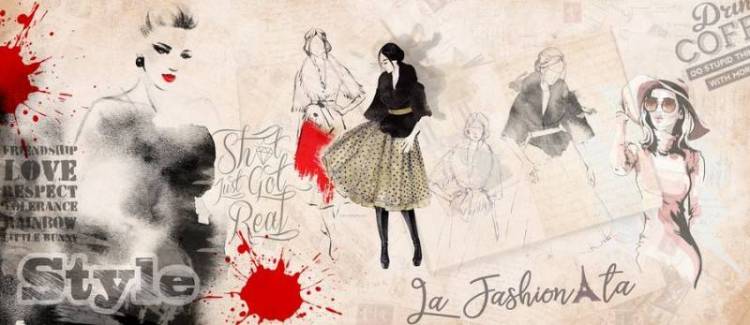 3D Фотообои Artegrafico «Коллаж с модными дамами» ART-036-1 песок