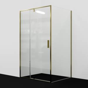 Душевой уголок Wasserkraft Aisch 55P07 профиль золото, стекло прозрачное, 120x90x200