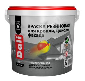 Краска резиновая трещиностойкая Dali красная 6 кг