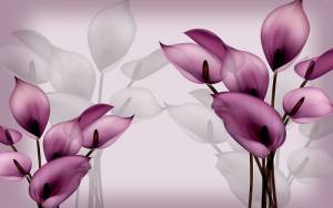 3D Фотообои Artegrafico «Фиолетовые каллы» GM-114 песок
