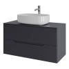 Тумба с раковиной Orange Line Li-100TugMDF+B07-540W графит матовый, 100 см