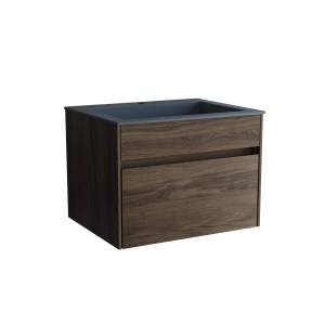 Тумба с раковиной Vincea Chiara 600 1 выкатной ящик, C.Oak, раковина серая
