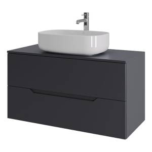 Тумба с раковиной Orange Line Li-100TugMDF+B07-540W графит матовый, 100 см