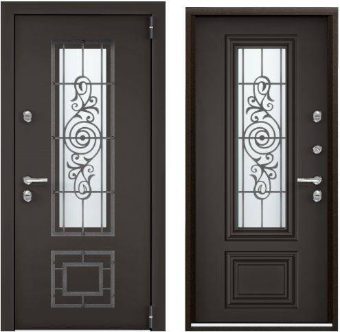 Входная стальная дверь Torex SNEGIR 20F MP 30128 Букле коричневый/ПВХ Оскуро 2000x880