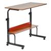 Стол компьютерный Bradex Home Isola FR 0688 темное дерево, черный, с полкой 80x40x66(90)
