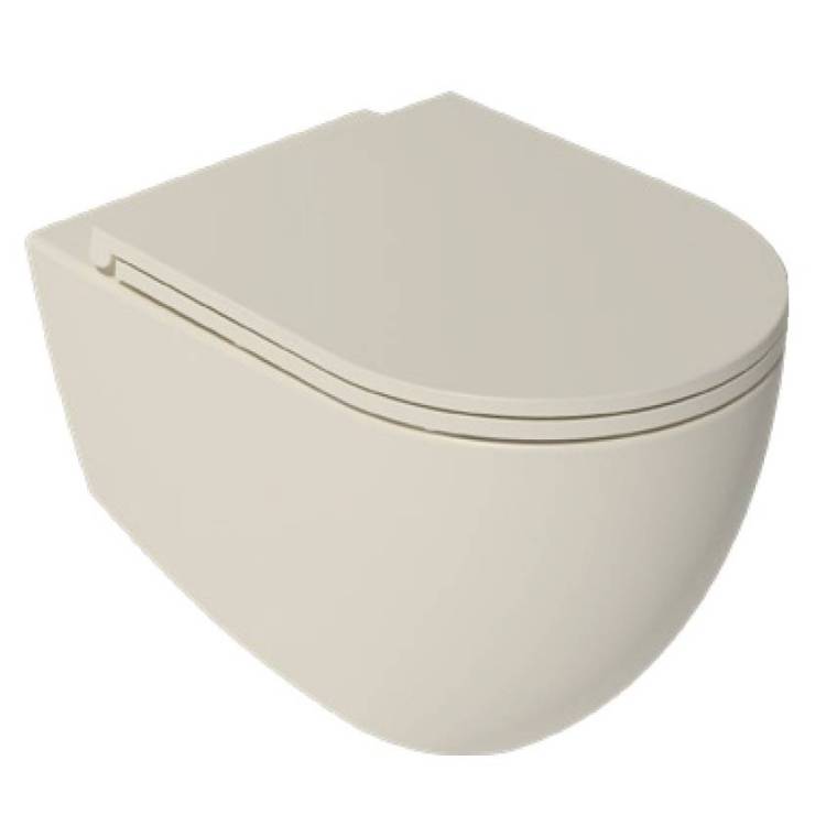 Унитаз подвесной Isvea Infinity 10NF02001SV-2K + 40KF0532I-S безободковый, с крышкой-сиденьем микролифт, слоновая кость матовый