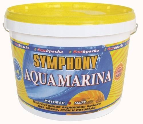 Краска влагостойкая Symphony Aqua Marina база А 9 л